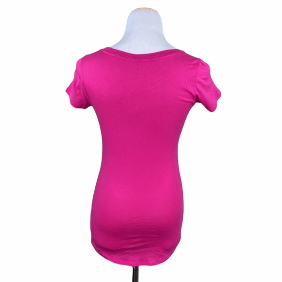 Express Outlet Pink Heart Shaped Rhinestone Tee - Picture 8 of 13